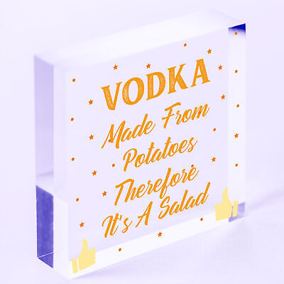 Vodka Salad Funny Alcohol Man Cave Friendship Hanging Plaque Pub Bar Gift Sign