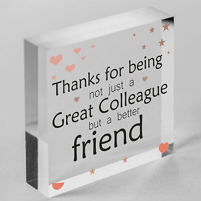 Work Colleagues Friendship Friend Heart Sign Plaque Office Thank You Gift