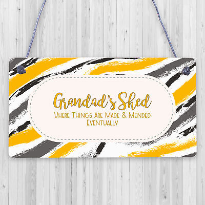 Grandads Shed Wooden Hanging Plaque Novelty Workshop Garage Tool Shed Gift Sign