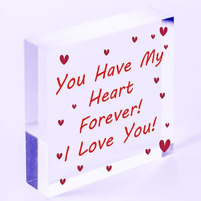 Valentines Gifts For Him Her Engraved Heart LOVE Gift For Boyfriend Husband Wife