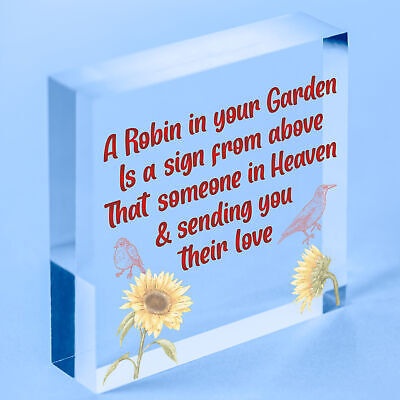Robin Memorial Garden Bereavement Sign Family Grave Plaque Christmas Gift