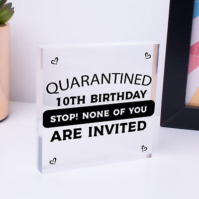 Novelty Quarantine Birthday Sign Funny 10th 18th 21st Birthday Decoration