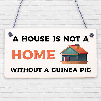 House Is Not A Home Without A Guinea Pig Wooden Hanging Plaque Pet Hutch Sign
