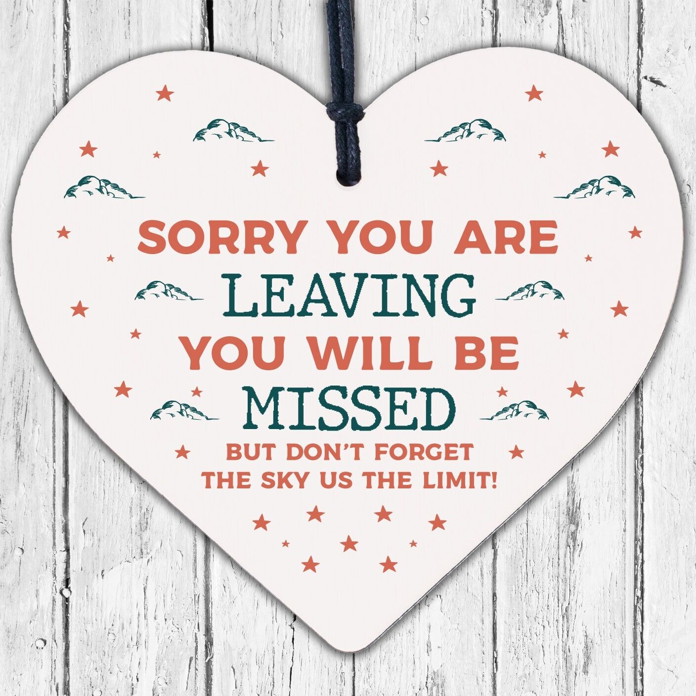 Colleague Friendship Gift Wooden Heart Plaque Leaving Job Work Thank You Gifts