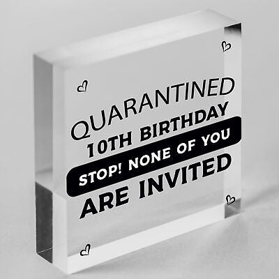Novelty Quarantine Birthday Sign Funny 10th 18th 21st Birthday Decoration