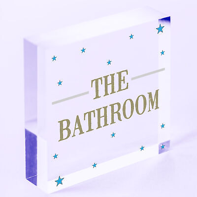 The Bathroom Hanging Sign Bathroom Toilet Decor Marble Theme Home Gift