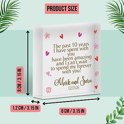 10th Tin Wedding Anniversary Gifts Husband Personalised 10 Ten Years Together