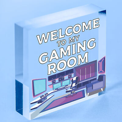 Welcome To My Gaming Room Sign Boys Bedroom Man Cave Sign Gamer Gift