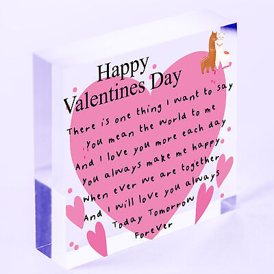 Valentines Day Gift Engraved Heart For Husband Wife Boyfriend Girlfriend Him Her
