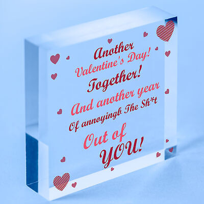 Rude Valentines Gift Wood Heart Novelty Gift For Him Boyfriend Husband Funny