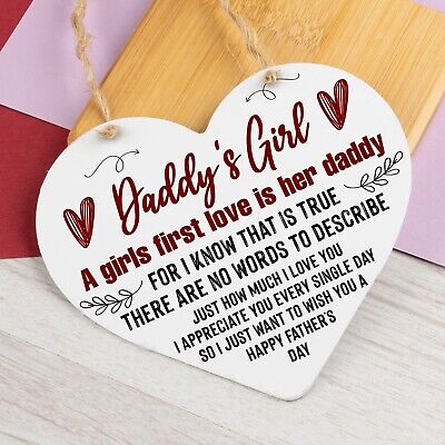 Daddys Girl Fathers Day Gift Wooden Heart Gifts For Dad From Daughter Daddy Gift