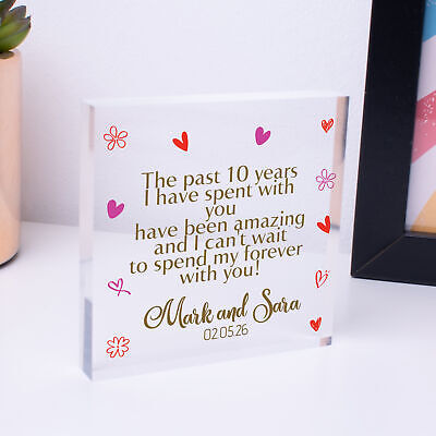 10th Tin Wedding Anniversary Gifts Husband Personalised 10 Ten Years Together