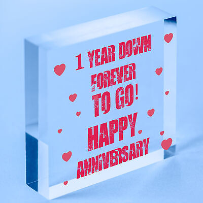 1 Year Down Forever To Go Funny 1st Anniversary Gift For Boyfriend or Girlfriend