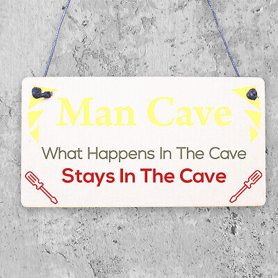 Vintage Man Cave Plaque Sign Fathers Day Gift For Him Bedroom Bar Shed Gift Idea