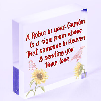 Robin Memorial Garden Bereavement Sign Family Grave Plaque Christmas Gift