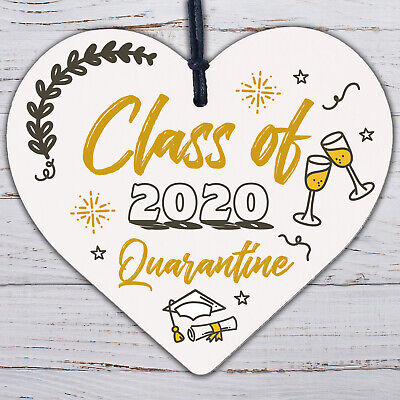 Funny Graduation Gift For Daughter Son Wood Heart Class Of 2020 Quarantine