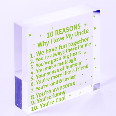 10 Reasons Why I Love My Uncle Wood Heart Sign Uncle Birthday Gifts Niece Nephew