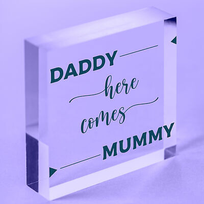 Page Boy Gift Wedding Sign Daddy Here Comes Mummy Funny Wedding Gift