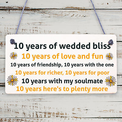 10th Wedding Anniversary Card Gift For Husband Wife Ten Year Anniversary Gift