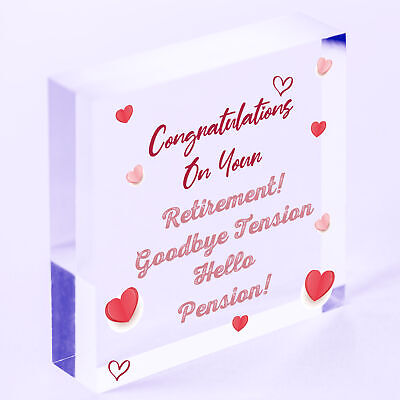 Retirement Goodbye Tension Funny Colleague Gift Hanging Plaque Leaving Sign Work