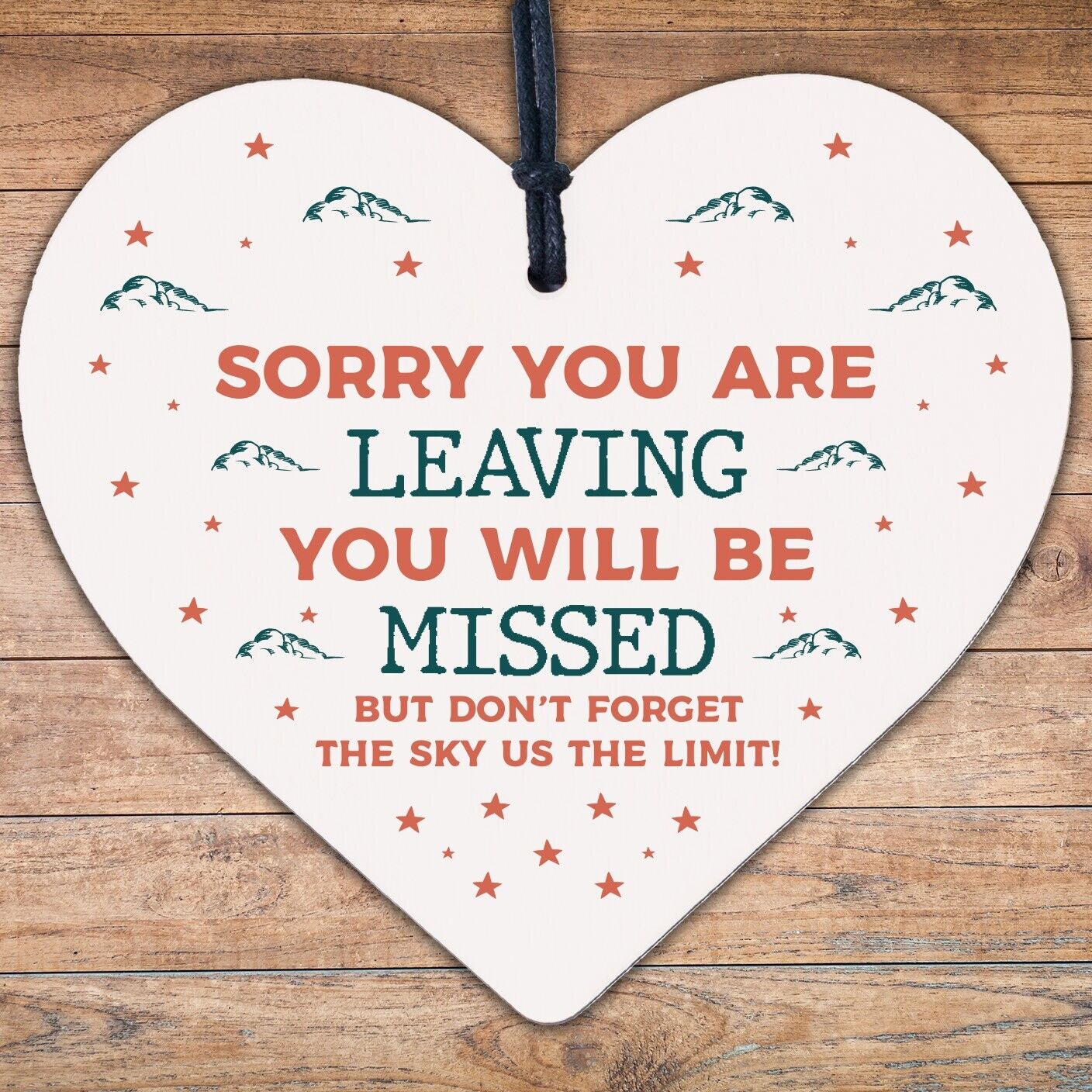 Colleague Friendship Gift Wooden Heart Plaque Leaving Job Work Thank You Gifts