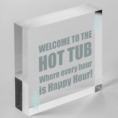 Novelty Hot Tub Sign Hanging Garden Sign Alcohol Sign Gift For Family New Home