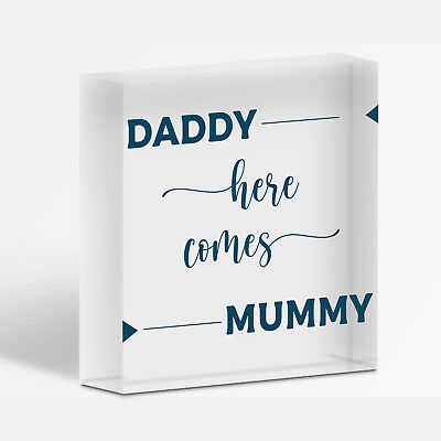 Page Boy Gift Wedding Sign Daddy Here Comes Mummy Funny Wedding Gift