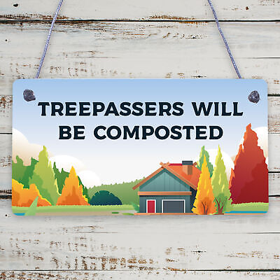 Funny Engraved Garden Signs Hanging Garden Shed Fence Plaque Home Decor Gift