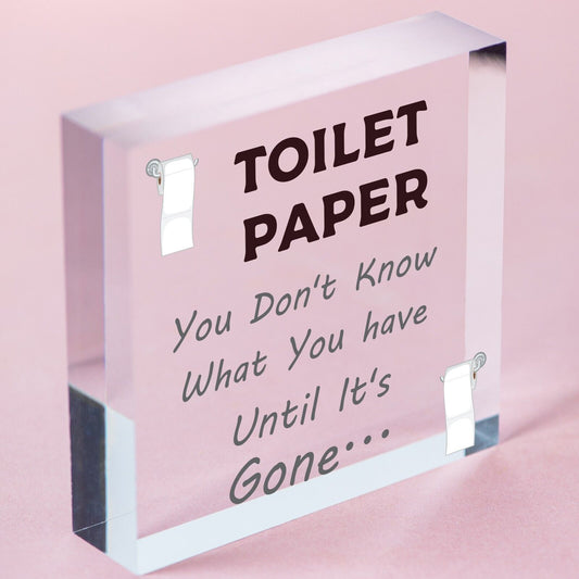 Toilet Paper Gone Funny Bathroom Toilet Friend Hanging Plaque Home Gift Sign