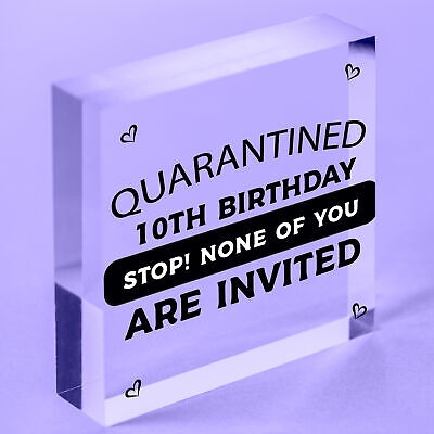 Novelty Quarantine Birthday Sign Funny 10th 18th 21st Birthday Decoration