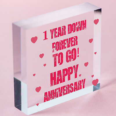 1 Year Down Forever To Go Funny 1st Anniversary Gift For Boyfriend or Girlfriend