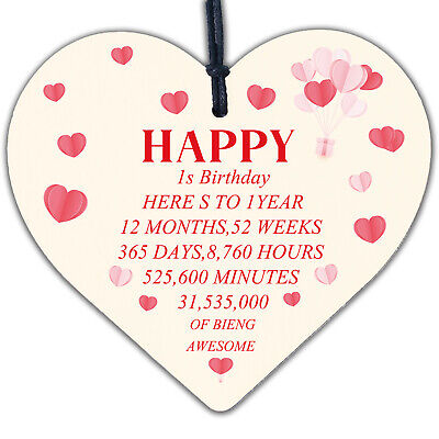 1st 2nd 16th 18th 21st Birthday Gift For Daughter Son Baby Birthday Card Wood
