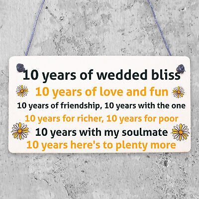 10th Wedding Anniversary Card Gift For Husband Wife Ten Year Anniversary Gift