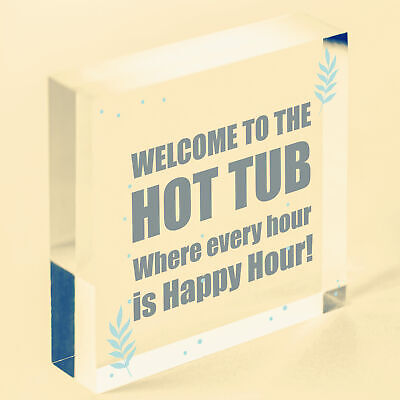 Novelty Hot Tub Sign Hanging Garden Sign Alcohol Sign Gift For Family New Home