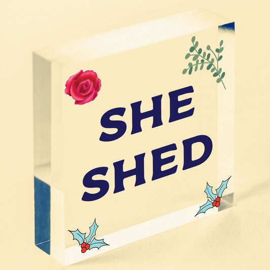She Shed Garden Woman Cave Mum Sister Friendship Home Gift For Her Plaque