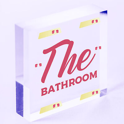 THE BATHROOM' Shabby Chic Door Sign Plaque Sign for Toilet or Bathroom The Loo
