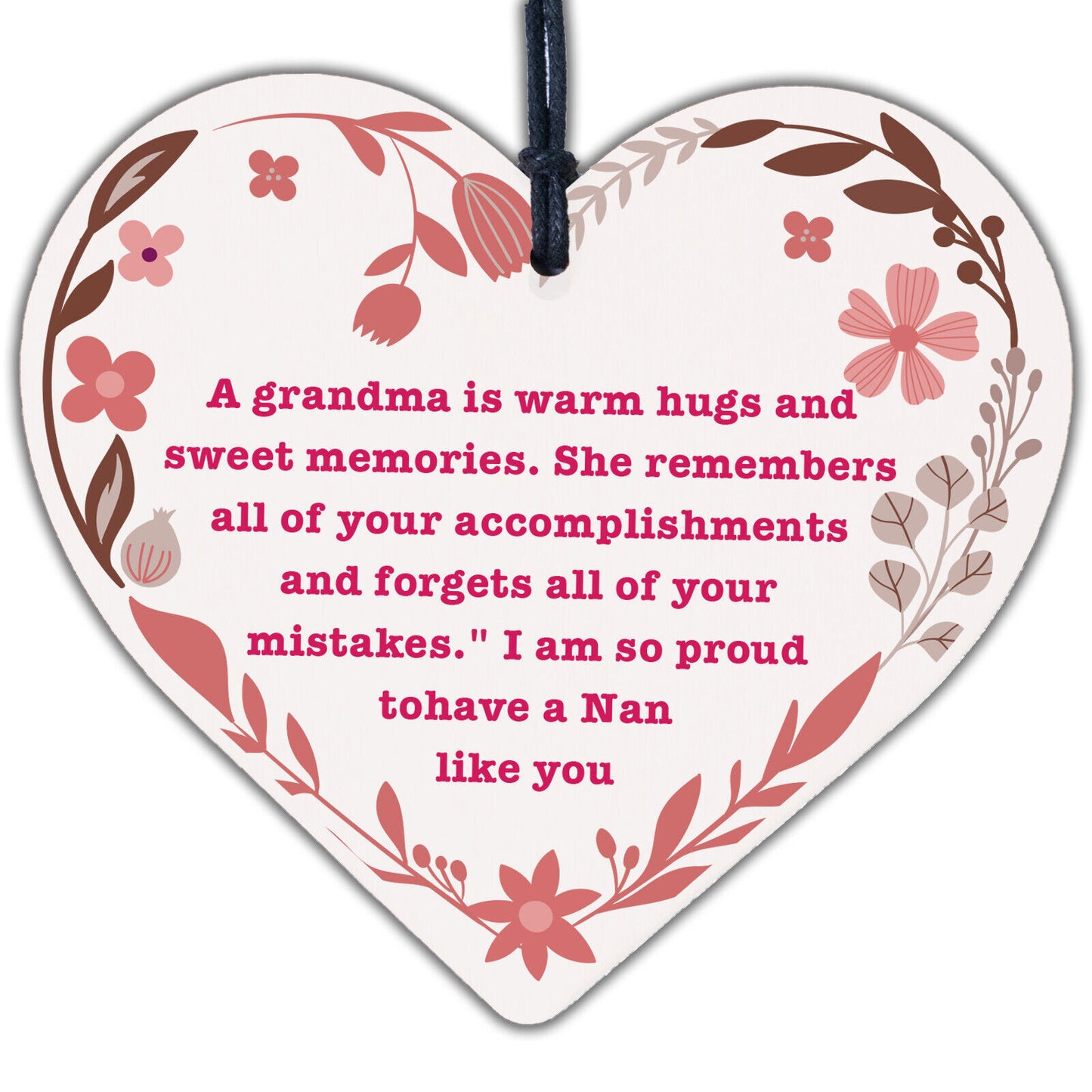 Special Nan Gifts Birthday Gifts Wood Heart Mother's Day Gifts Grandparents Gift