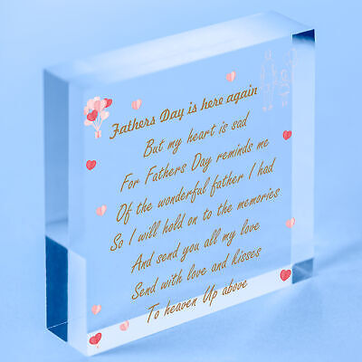 Wonderful Father Hanging Wooden Heart FATHERS DAY Memorial Sign Gifts For Him