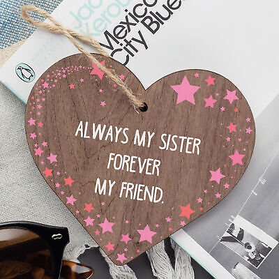 Friendship Sign Best Friend Sister Plaque Shabby Chic Gift Wood Hanging Heart