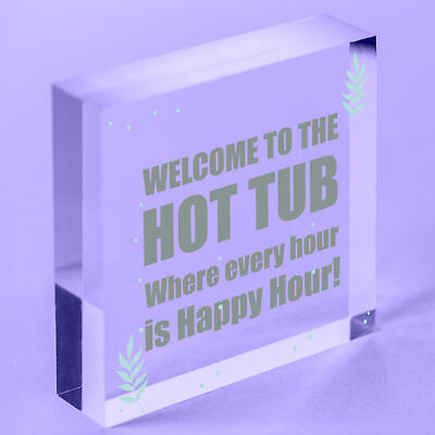 Novelty Hot Tub Sign Hanging Garden Sign Alcohol Sign Gift For Family New Home
