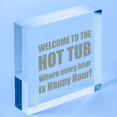 Novelty Hot Tub Sign Hanging Garden Sign Alcohol Sign Gift For Family New Home