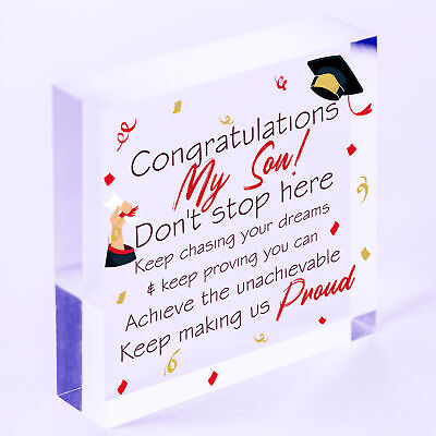 Graduation Gifts For Son Wooden Heart Plaque Congratulations Univerisity Degree