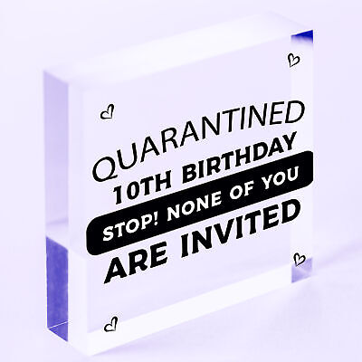 Novelty Quarantine Birthday Sign Funny 10th 18th 21st Birthday Decoration