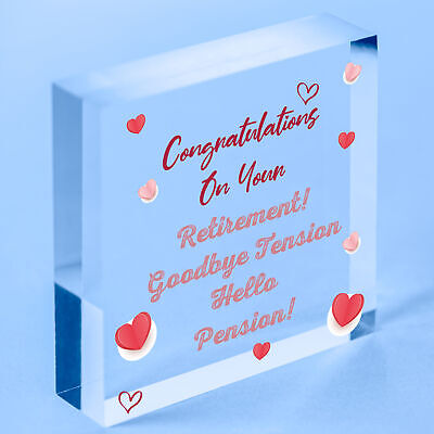 Retirement Goodbye Tension Funny Colleague Gift Hanging Plaque Leaving Sign Work