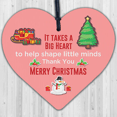 Thank You Gift For Teacher Christmas Wooden Heart Gift For Teacher From Child