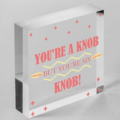 You're A Knob Valentines Funny Gift Anniversary Handmade Wood Heart Gift For Her