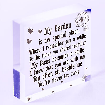 Wood Heart Garden Memorial Plaque Present Home Fence Shed Sign Friend Gifts