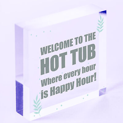 Novelty Hot Tub Sign Hanging Garden Sign Alcohol Sign Gift For Family New Home
