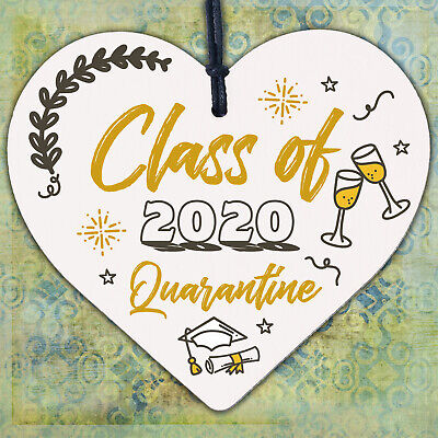 Funny Graduation Gift For Daughter Son Wood Heart Class Of 2020 Quarantine
