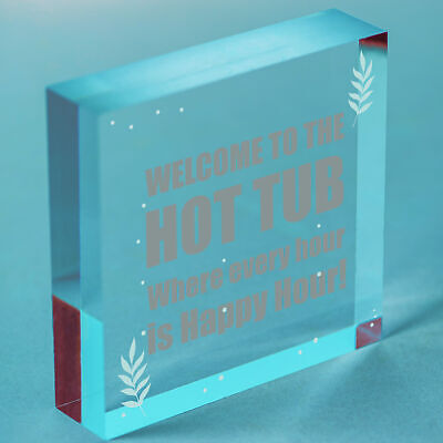 Novelty Hot Tub Sign Hanging Garden Sign Alcohol Sign Gift For Family New Home